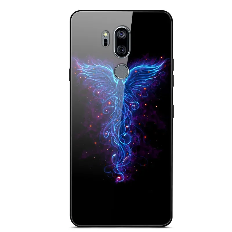 Закаленное стекло задняя крышка для LG G7 ThinQ чехол для телефона Роскошный милый силиконовый окрашенный чехол для LG G7 ThinQ G710 защитный чехол - Цвет: as picture