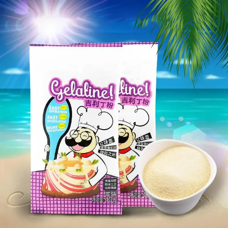 10g x 5 Bags Unflavored Gelatine powder Mousse Cake Jelly Dessert Mix