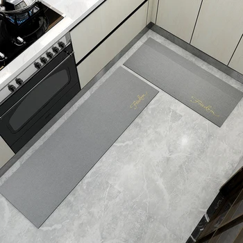 

Embroidery Linen Kitchen Mat Long Oilproof Kitchen Carpet Anti Slip Floor Mat Entrance Doormat Bath Mat Hallway Dining Room Rugs