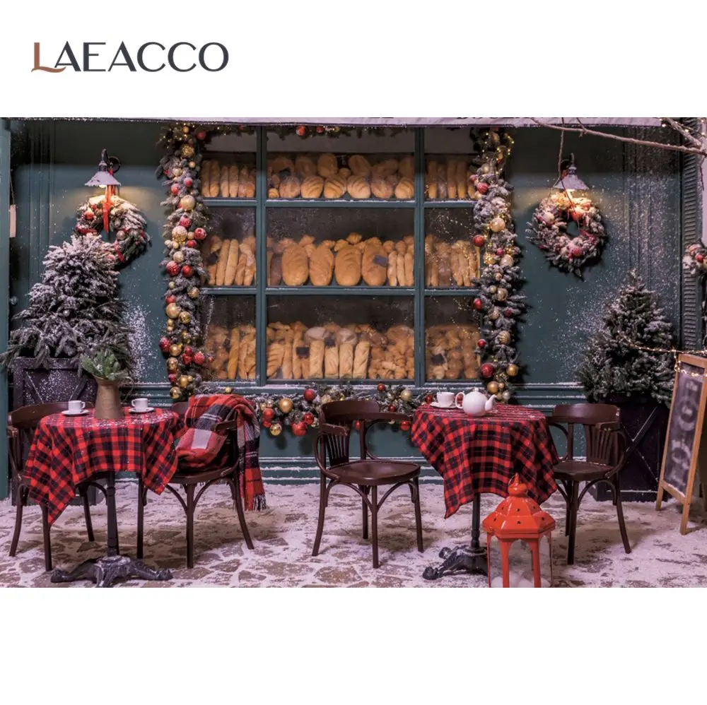 Зимние фоны Laeacco для рождественской елки Санта Клаус олень подарок фонарь