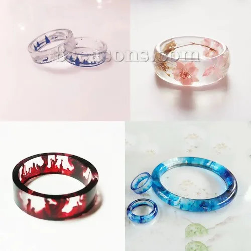 

1 Pcs Silicone Resin Molds Finger Ring White Handmade Christmas Halloween Decoration Jewelry Various Sizes