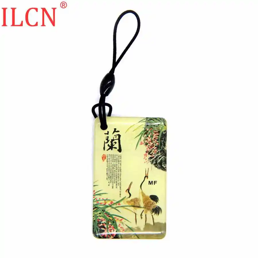 1pcs Random Color UID S50 1K 13,56 Mhz перезаписываемый брелок с рисунком орхидеи сменный NFC тег контроля доступа жетон RFID брелок IC копия 1 шт - Цвет: 1pcs Random Color