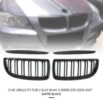 

New For BMW E90 E91 2005-2008 Front Bumper Kidney Grill Grille Matte Black