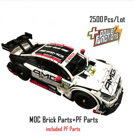 C63 coches deportivos bloques de conchción de coches modelo DIY juguetes regalos aptos para MOC-6687 Brinquedos - Color: White Ver PF Parts