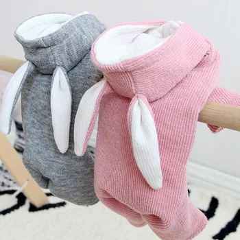 

Pet Autumn And Winter Warm Clothes Cute Costume Rabbit Design 4-legged Cotton-padded Coat For Dog