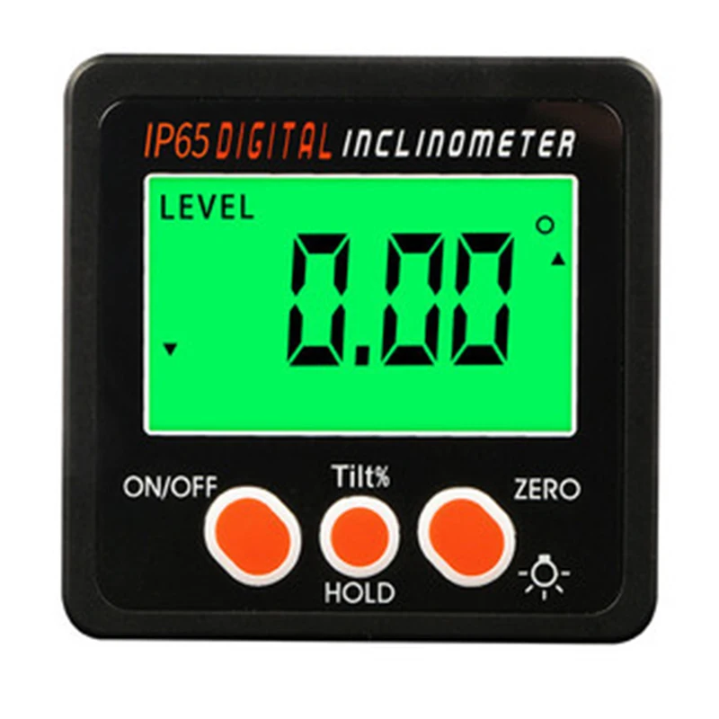 Mini Digital Protractor IP54 Black Protractor Bevel Box Level Tool With Backlight Support Degree Slope % Bevel Box inclinometer