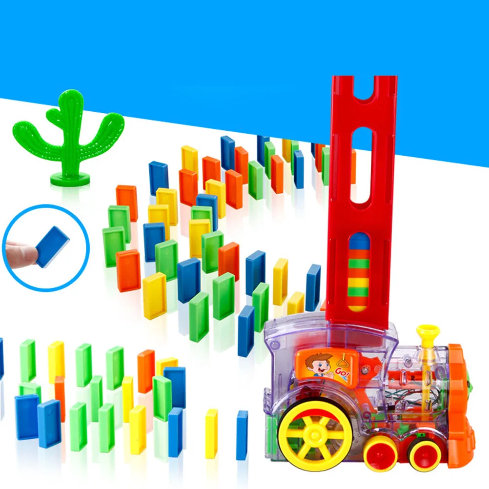 Домино игра обучающая игрушка поезд строительные блоки набор строительство и укладки игрушки творческие домино блоки для детей