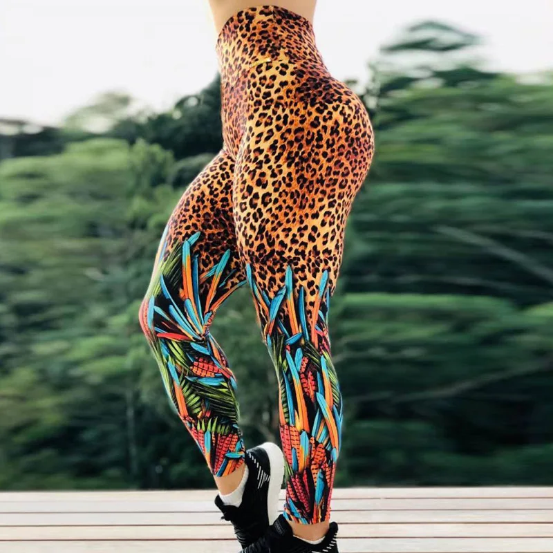 

High Quality Women Leopard Print Leggings No Transparent Push Up Workout Legging Elastic Pants Autumn New Slim Fitness Leggings
