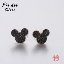 Модная подвеска Стерлинговое Серебро 1:1 Реплика, мышь Симпатичные серьги-гвоздики женские роскошные ювелирные подарки