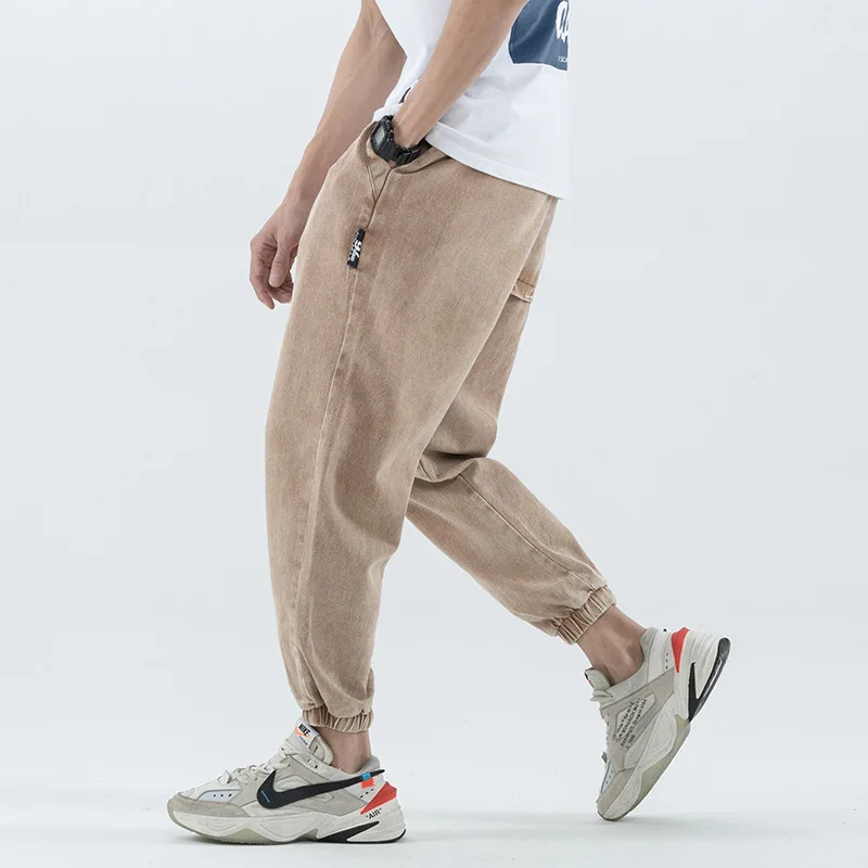 

2019 Spring And Summer New Double Color Workwear Men's Decoration Shawn Harem Pants INS Retro Lettered Beam Leg Casual Pants