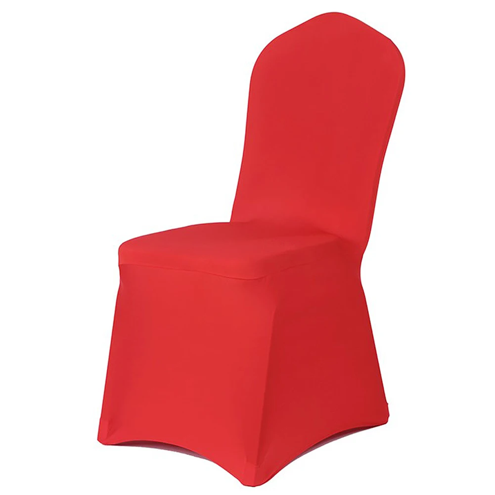 1х твердый спандекс Чехол для стула многоцветный Свадебный банкет Декор для столовой - Цвет: Красный