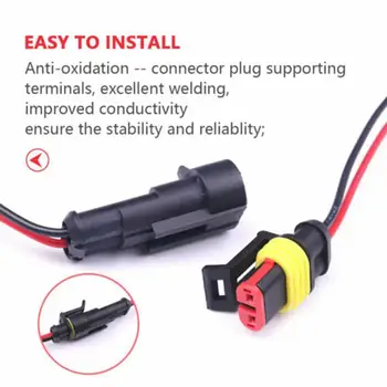 

1 set AMP 2P Way Waterproof Electrical Auto Connector Male Female Plug with Wire Cable harness for Car Motorcycle