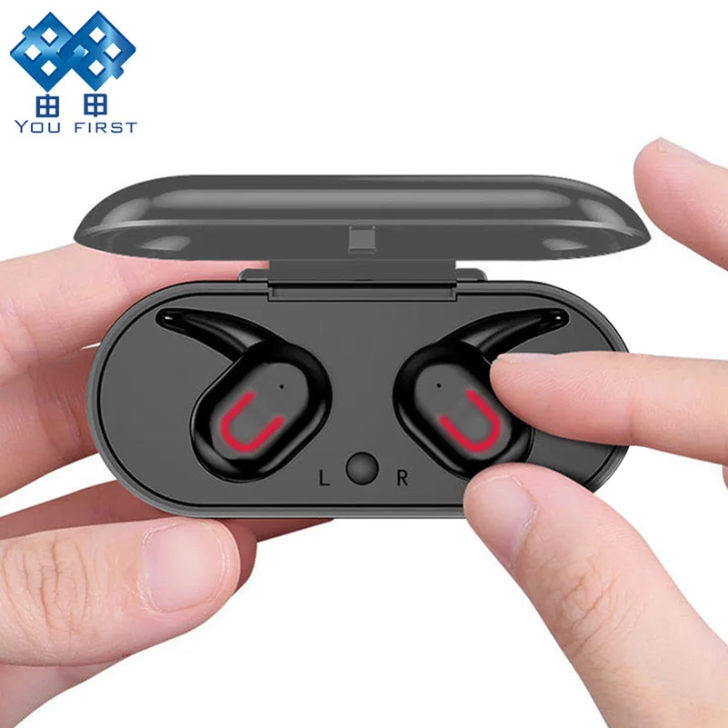 Цена YOU FIRST TWS Bluetooth наушники 5,0 гарнитура блютуз беспроводные наушники HD стерео наушники беспроводные с зарядной коробкой