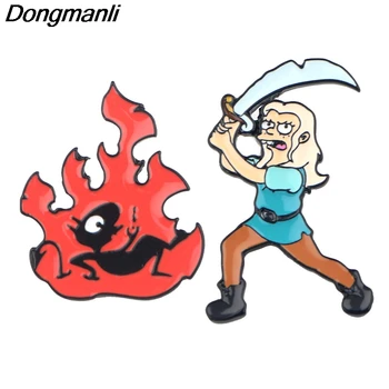 

P4406 Dongmanli Anime Metal Enamel Pins and Brooches for Women Fashion Lapel Pin Backpack Bags Badge Gifts