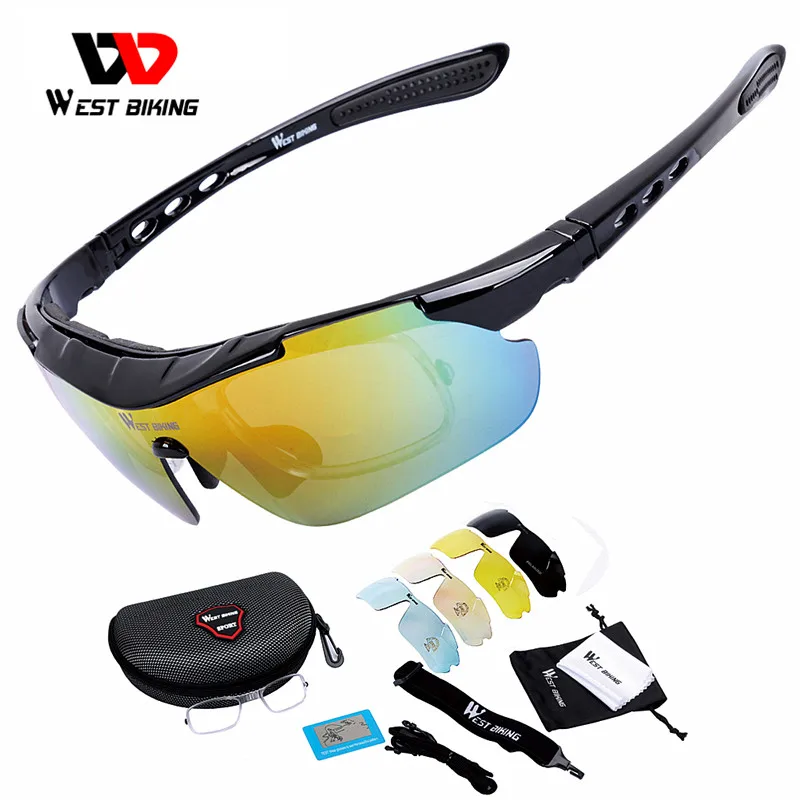 

WEST BIKING Polarized Cycling Glasses Anti-fog Sunglasses Sport Bicycle Glasses With Mypia Frame MTB Bike Goggles Eyewear