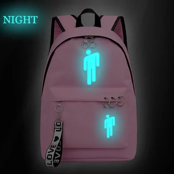 

Luminous Billie Eilish School Bag Women Travel Laptop Backpack Teenager College Bookbag Girl Canvas Rucksack Escolar Mochila