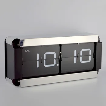 

Luxury Large Flip Table Clock Metal Living Room Flip Desktop Clock Gear Watch Home Decor Relogio De Mesa Birthday Gift Ideas