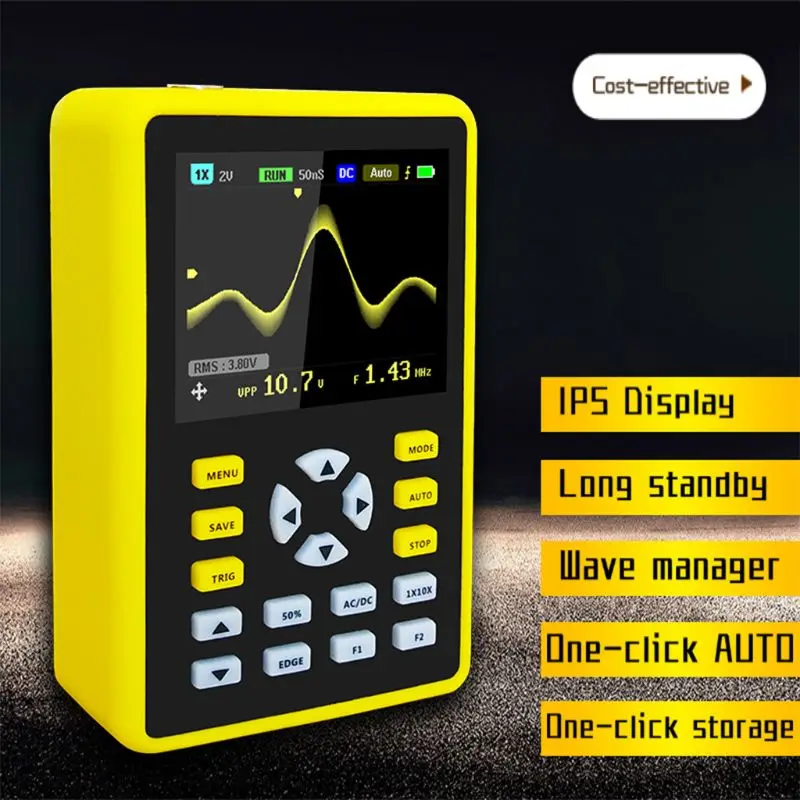 ADS5012H 2,4 дюймовый TFT экран портативный ips lcd Мини цифровой осциллограф E65A