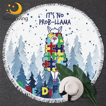 

BlessLiving Llama Microfiber Towel Pine Trees Sheep Bath Towel Jigsaw Puzzle Beach Mat for Kids Forest Rustic Mountains Tapestry