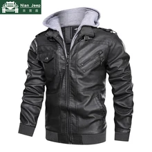 Плюс размер 5XL новая кожаная верхняя одежда мужская куртка мотоциклетная косая молния с капюшоном ПУ куртки Искусственный Мужской кожаный плащ Casaco Masculino