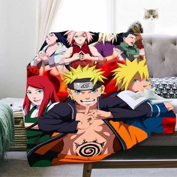 

Anime Naruto Blanket for Beds Hiking Picnic Thick Quilt Fashionable Bedspread Fleece Throw Blanket Summer Aircondition Quilt