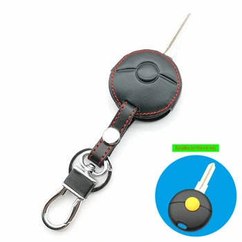 

Stylish Soft Texture Leather Key Car Key Chain Case Cover for Mercedes Benz Smart Fortwo Cabrio City Cross 1998-2012 US 1 Button