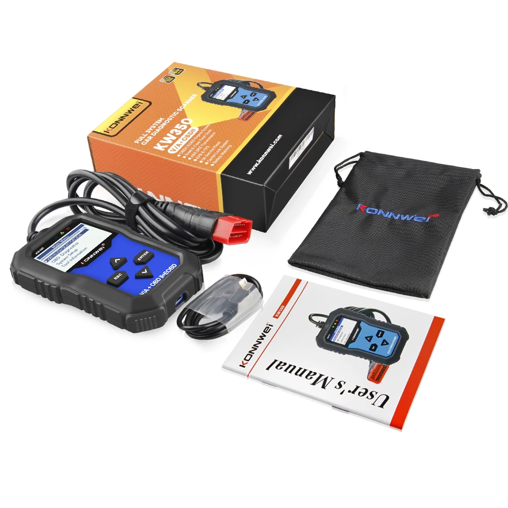 OBD2 сканер KONNWEI KW350 считыватель кодов для VAG VW Audi ABS подушка безопасности сброс