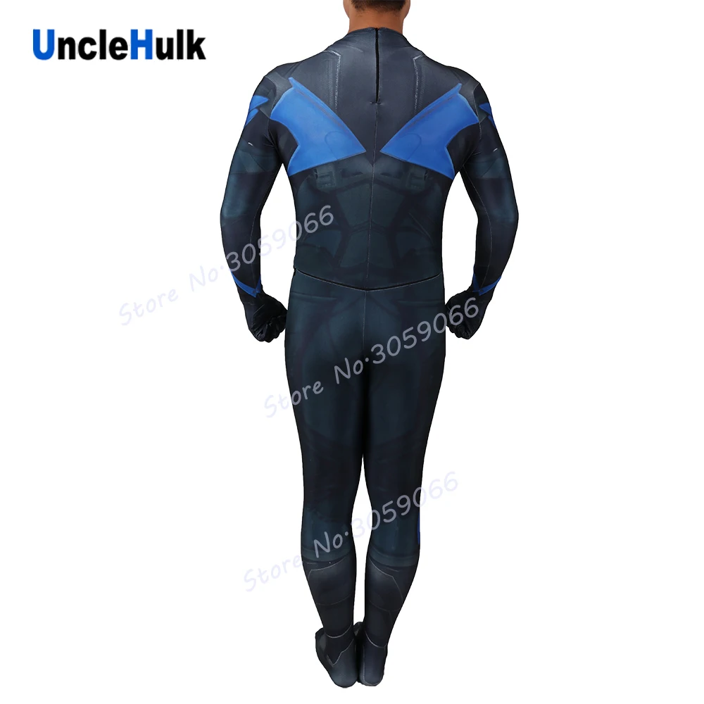Костюм nightwing костюм черный и синий спандекс боди SH0808 | UncleHulk|Костюмы из фильмов ТВ|