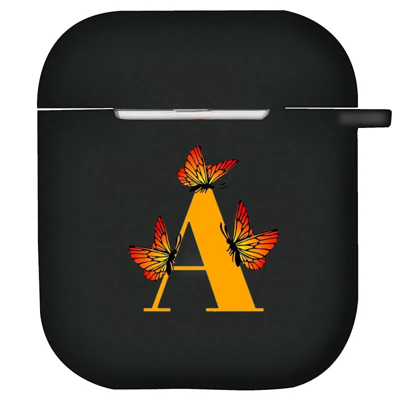 Чехол Butterfly C F K Word для Apple Airpods мягкий черный матовый чехол из ТПУ наушников Airpod