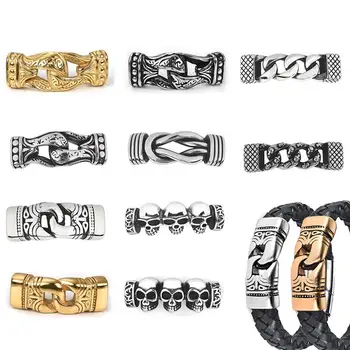 

316L Stainless Steel Bracelet Connector Fit 12*6mm Flat Leather DIY Men Bracelet Making Punk Jewelry Connector Handmade Craft