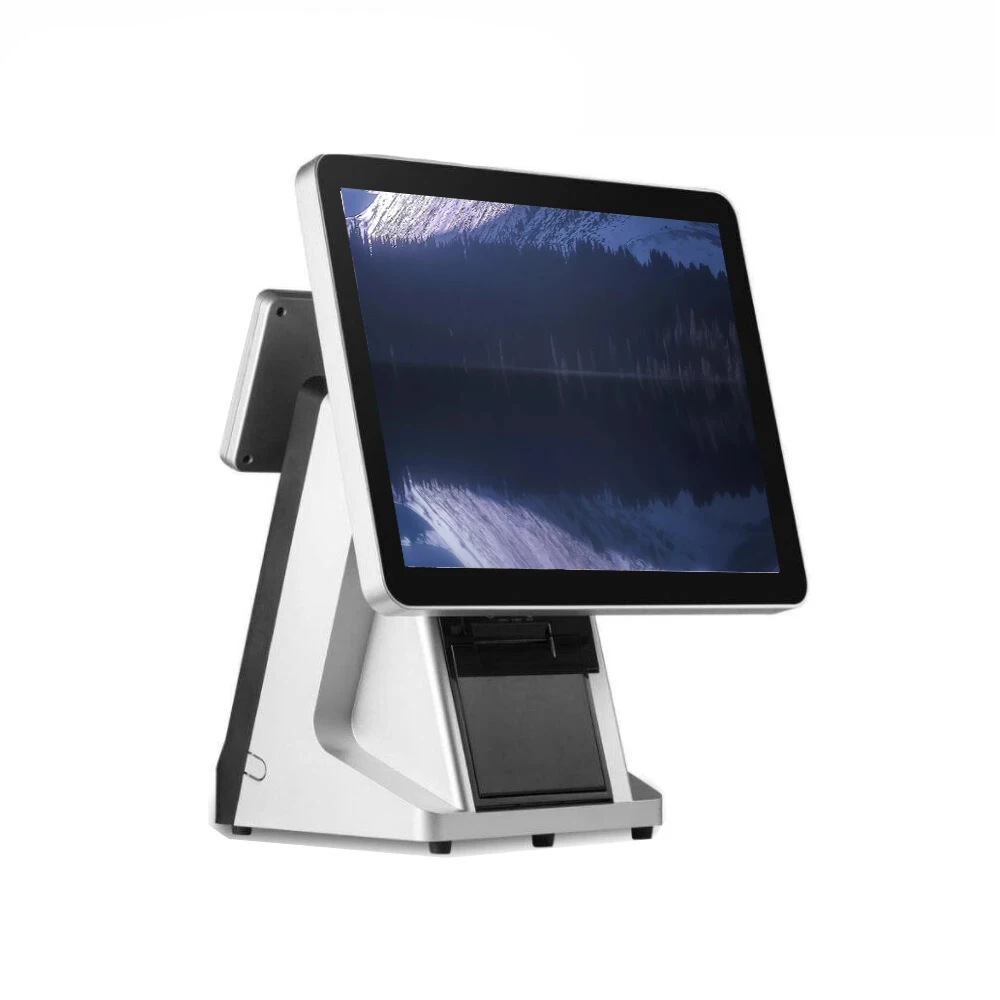 Pos-система 15 дюймов емкостный сенсорный экран pos-терминал с VFD экран клиента для mcdonald's