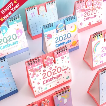 

New Year 2020 Calendar Lovely Cartoon Animal Minions Totoro Panda Kitty Desktop Calendar Daily Schedule Yearly Agenda Organizer