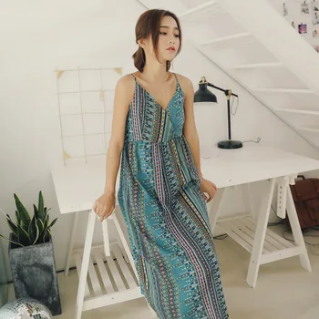 

Sleeveless Dress Sling Lingerie Nightgown Female Printed Sexy Night Dress Women Sexy Night Gown Ladies Sleepwear Homewear Dress