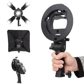 

Handheld Grip Type Bracket Bowens Mount Adapter Holder for Speedlite Snoot Flash Softbox Triopo photography accessories