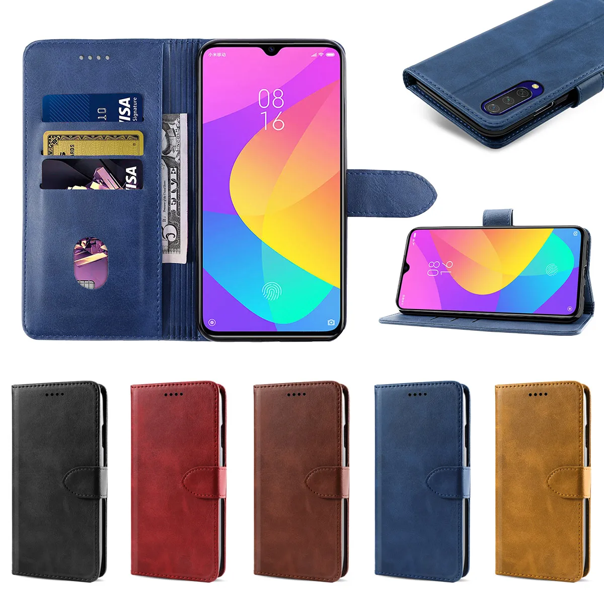 Для huawei Honor 10 Lite 2019 P Smart чехол из телячьей кожи PU кожаный флип-чехол-кошелек с