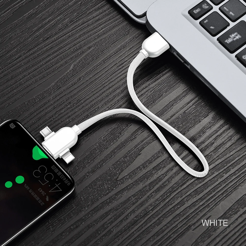 Micro USB кабель 5А быстрая зарядка брелок дизайн 3 в 1 USB кабель type C кабель для зарядного устройства для iPhone кабель для передачи данных для Xiaomi samsung