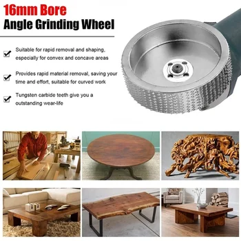 

16mm Wood Angle Grinding Wheel Sanding Carving Rotary Tool Abrasive Disc For Angle Grinder Tungsten Carbide Coating Bore Shaping
