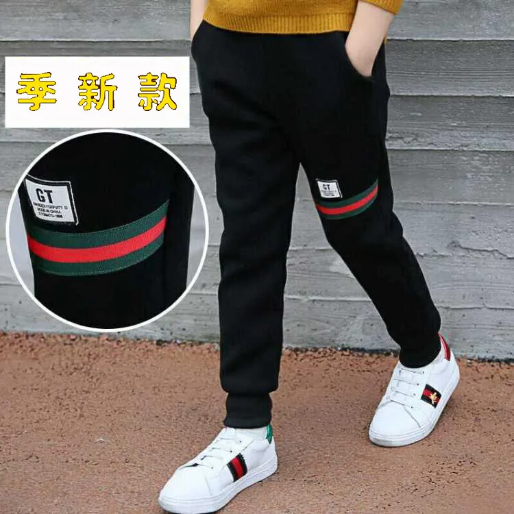 

Boys' Sports Pants 2018 New Style BOY'S Spring And Autumn Gymnastic Pants Big Boy plus Velvet Crawler