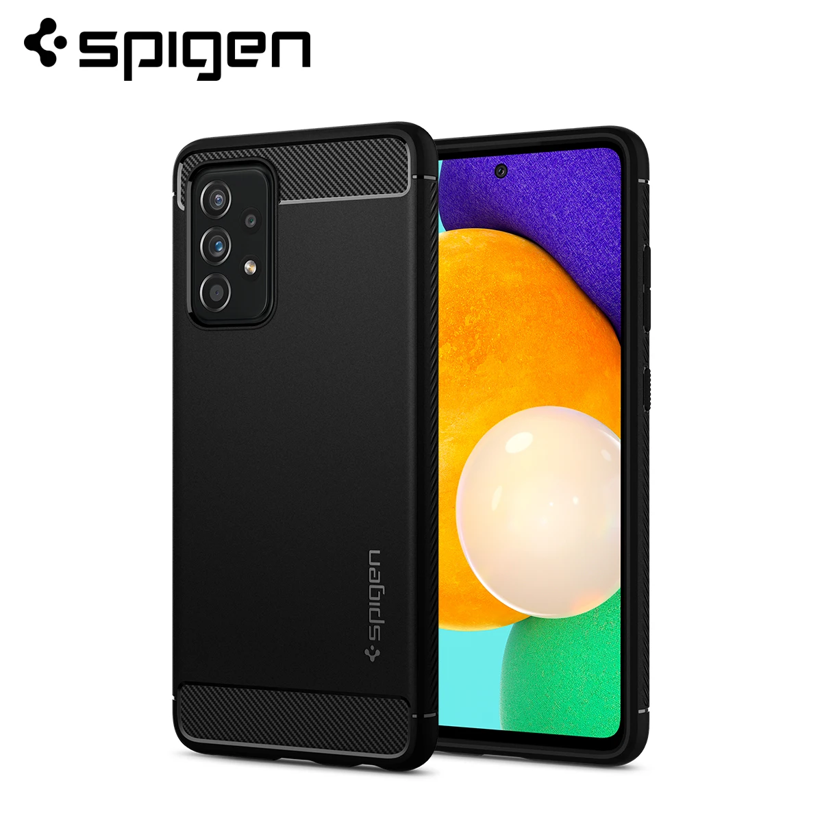 Spigen Rugged Armor Case for Samsung Galaxy A52 - Matte Black Flexible TPU Anit-Slip Drop Resistance | Мобильные телефоны и