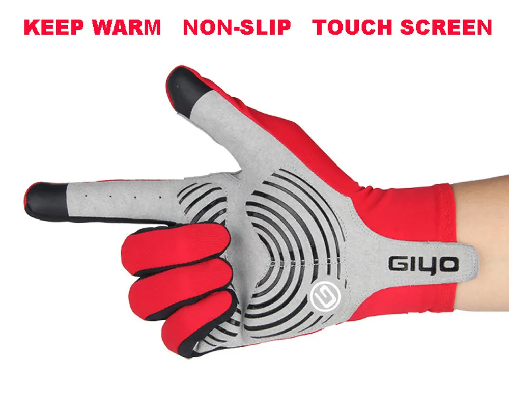 GIYO, дышащие перчатки для велоспорта, противоскользящие Гелевые перчатки для шоссейного велосипеда, спортивные перчатки на полный палец