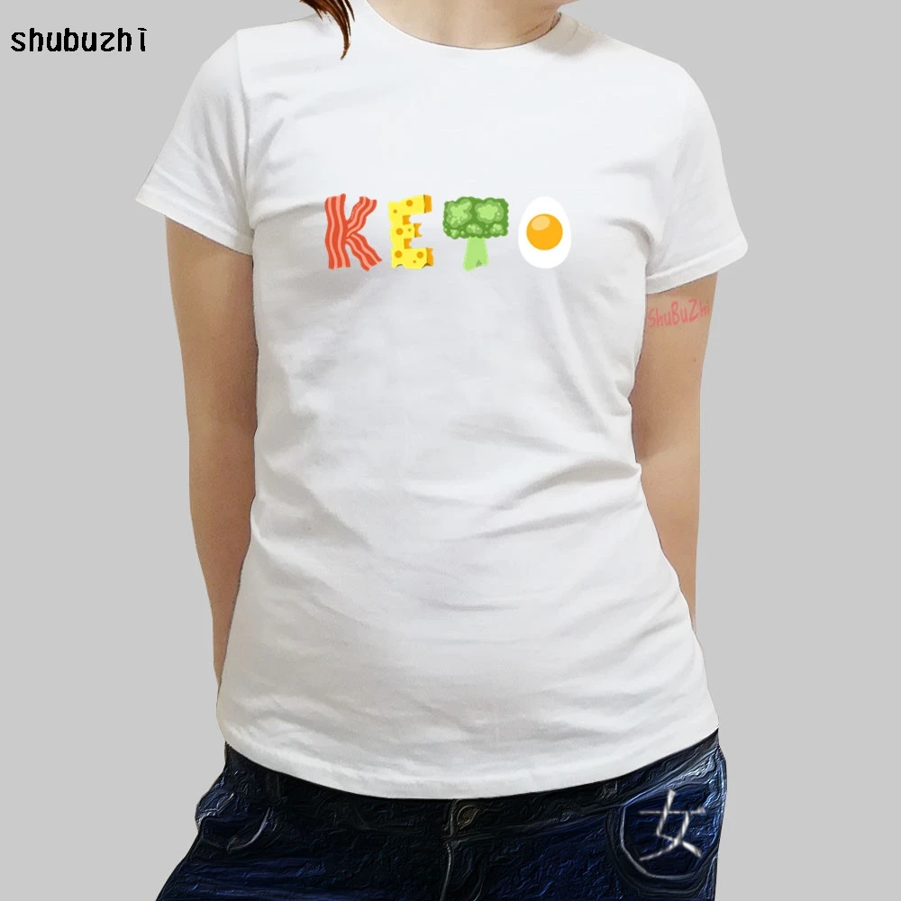women t-shirt fashion new tops Keto Low-Carb Diet T-Shirt Cotton t Shirt new cotton tees girls top - Цвет: white