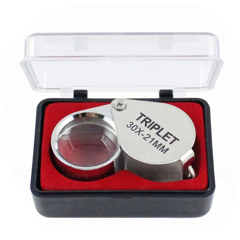 12pcs 30X Folding All Metal Jewelry Magnifier Magnifying Glass Loupe