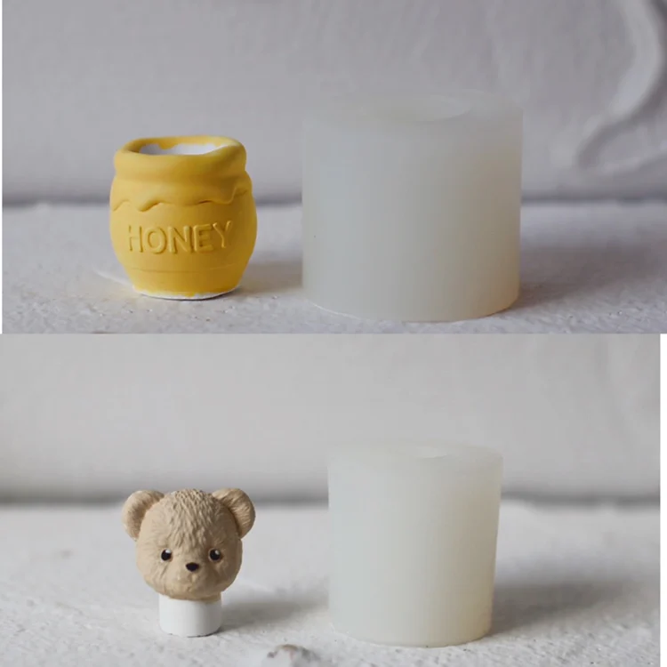3D Cute Plush Bear Candle Mold Silicone Aromatherapy Candle Making Diffuser  Stone Plaster Mold Honey Pot Mold Home Decoration - AliExpress