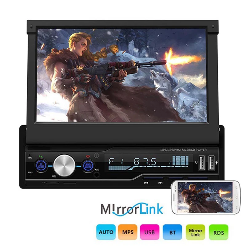 

New Arrival 7 Inches Car Multimedia Folding MP5 player HD large screen video Built in Bluetooth hands-free