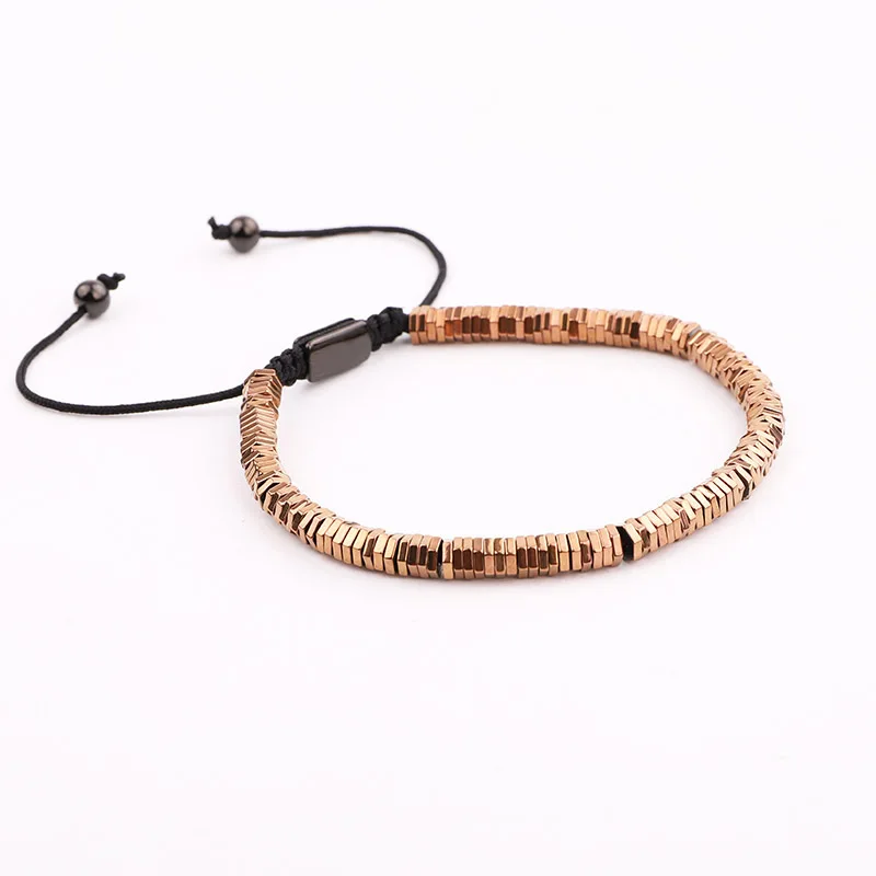 2020 New Design Men Women Jewelry Gift Cute Bracelet Hematite Beads Handmade Macrame Bracelet Men Lady - Image 3