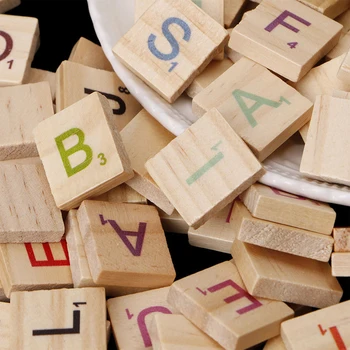 

100pcs Colorful Wooden Blocks English Letter Set Alphabet Wooden Letter Block Scrapbooking Scrabble Number Home Diy Crafting