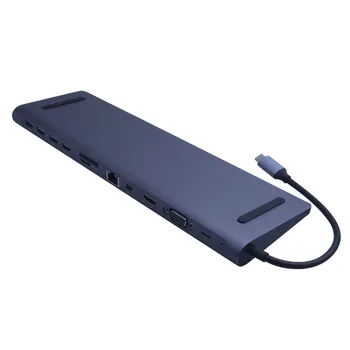 

12 in 1 Type C Multifunction Adapter USB C to HDMI VGA Card Reader RJ45 MINI PD for MacBook Samsung Galaxy USB C Hub