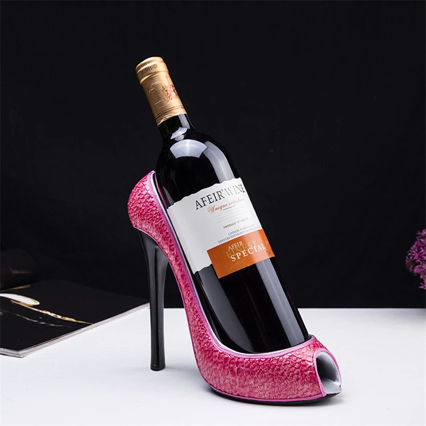 Kicode High Heel Shoe shape Wine Bottle Holder Stylish Wine Rack Accessories for Home Decor 