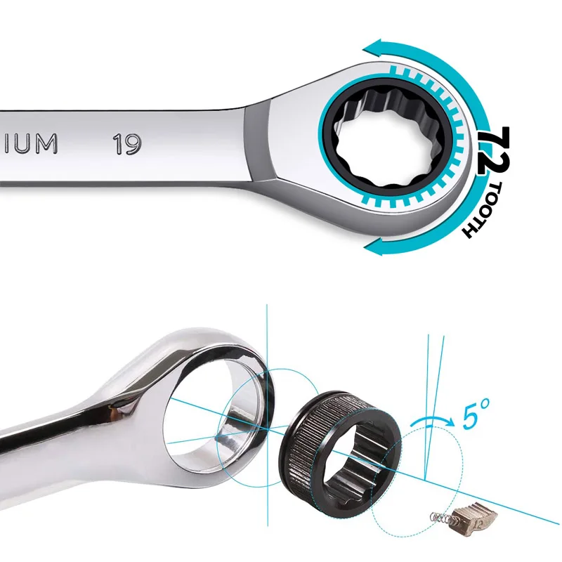 1 Piece Ratchet Combination Metric Wrench Multitool Key Ratchet Spanners Set of Tools Universal Wrench Tool Car Repair Tools 2