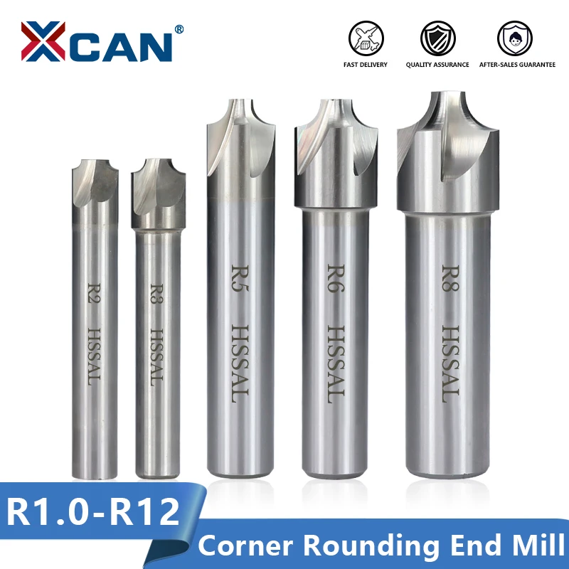 

XCAN Corner Rounding End Mill R1.0-R12 HSS Radius Milling Cutter CNC Router Bit